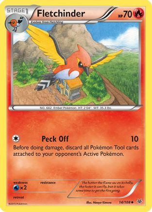 Fletchinder (14/108) [XY: Roaring Skies] Reverse Holofoil