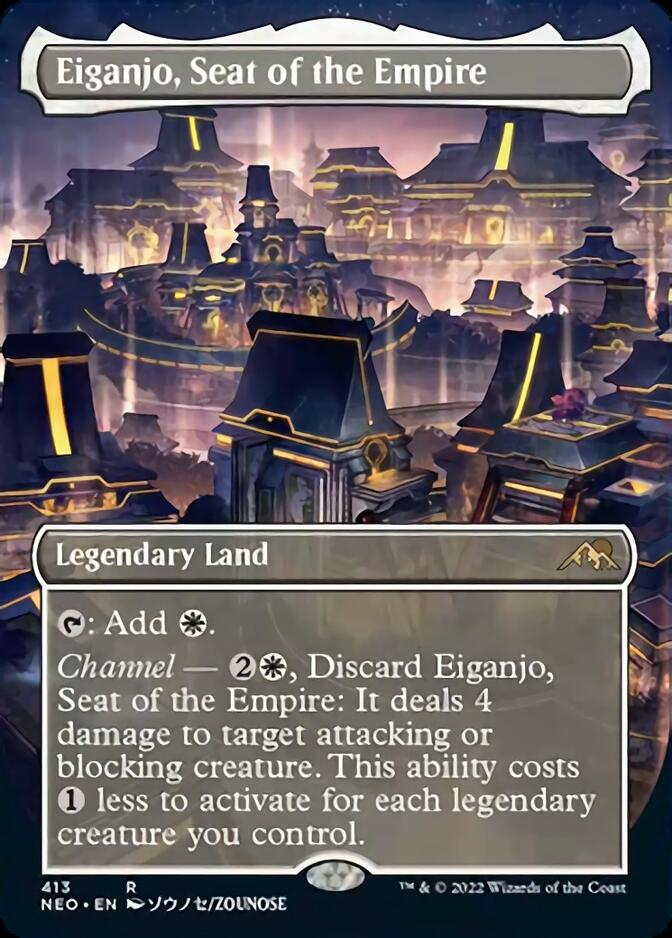 Eiganjo, Seat of the Empire (Borderless Alternate Art) [Kamigawa: Neon Dynasty] Foil