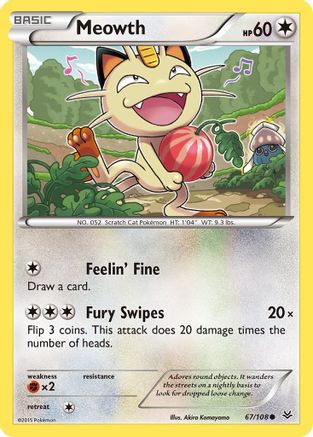 Meowth (67/108) [XY: Roaring Skies] Reverse Holofoil