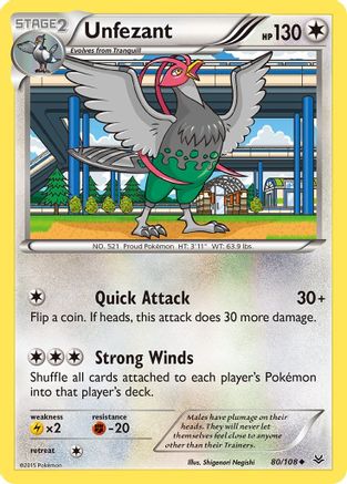 Unfezant (80/108) [XY: Roaring Skies] Reverse Holofoil