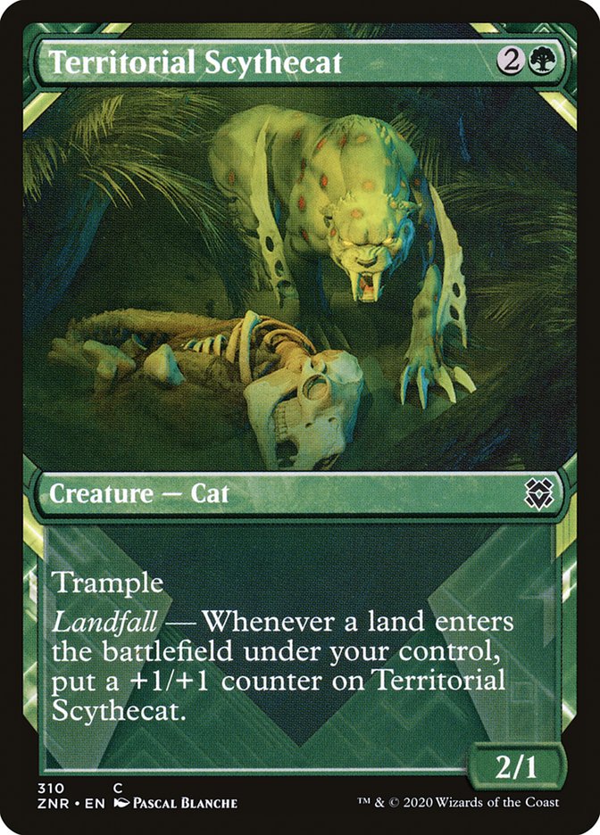 Territorial Scythecat (Showcase) [Zendikar Rising] Foil