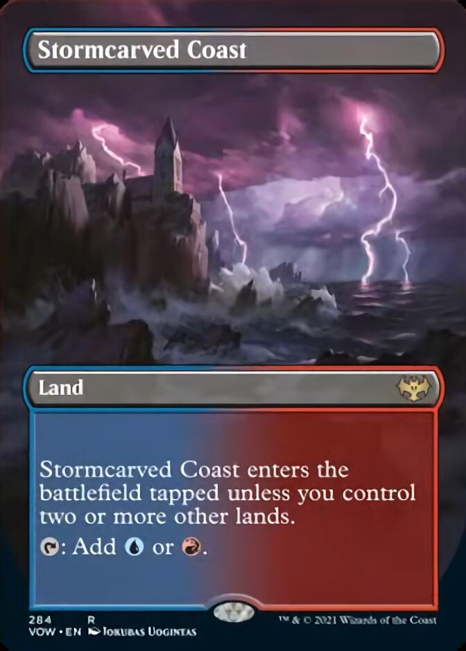Stormcarved Coast (Borderless Alternate Art) [Innistrad: Crimson Vow] Foil