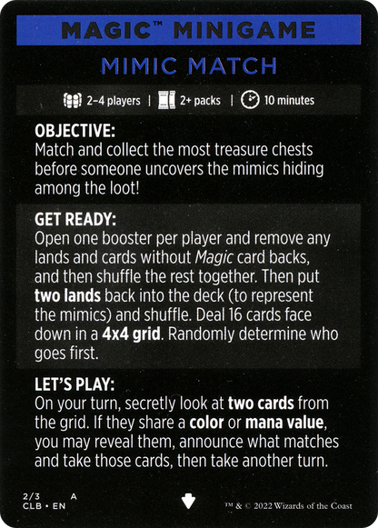 Mimic Match // Mimic Match (cont'd)  [Commander Legends: Battle for Baldur's Gate Minigames] Foil
