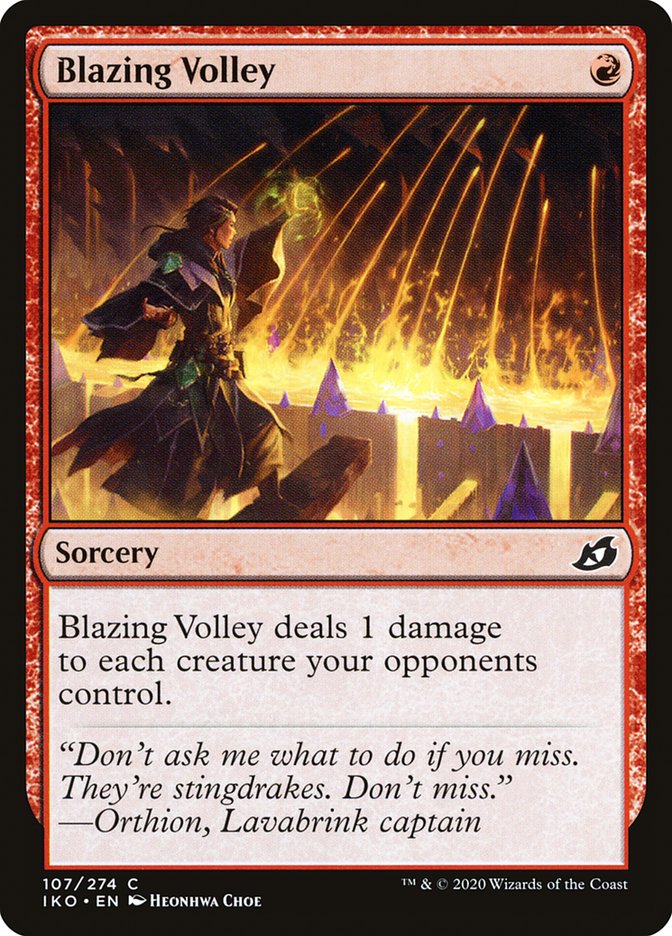 Blazing Volley [Ikoria: Lair of Behemoths] Foil