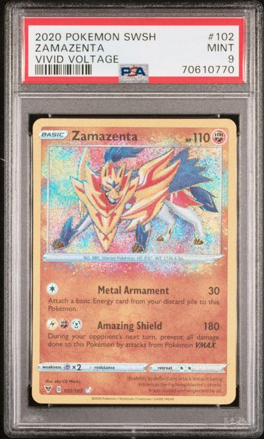 Zamazenta Vivid Voltage #102 PSA 9