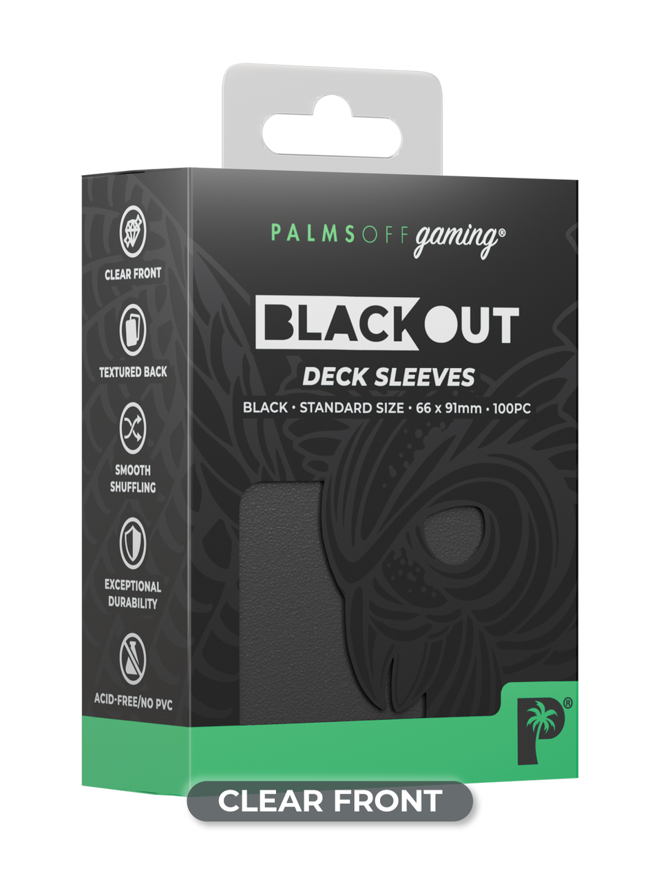Palms Off Gaming Blackout Deck Sleeves 100pc Black