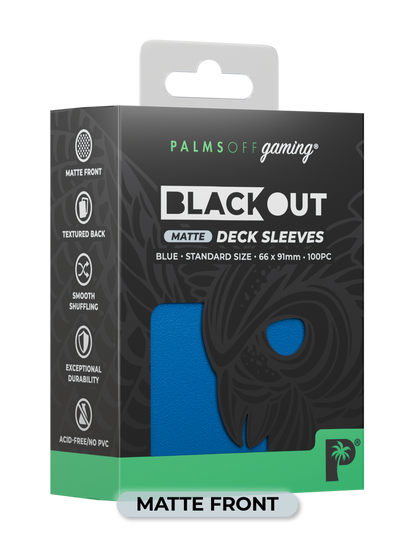 Palms Off Gaming Blackout Deck Sleeves 100pc Blue MATTE