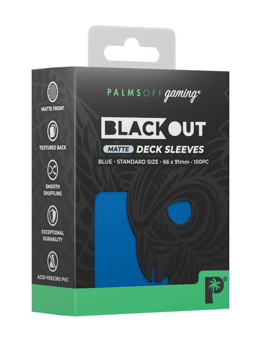 Palms Off Gaming Blackout Deck Sleeves 100pc Navy MATTE
