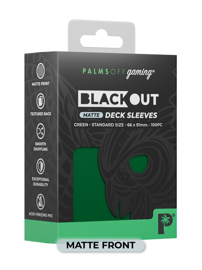 Palms Off Gaming Blackout Deck Sleeves 100pc Green MATTE