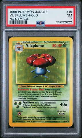Vileplume Jungle No Symbol Error #15 PSA 7
