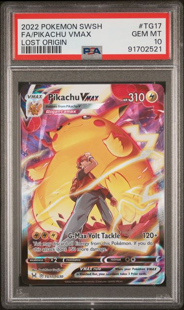 Pikachu VMAX Lost Origin #TG17 PSA 10
