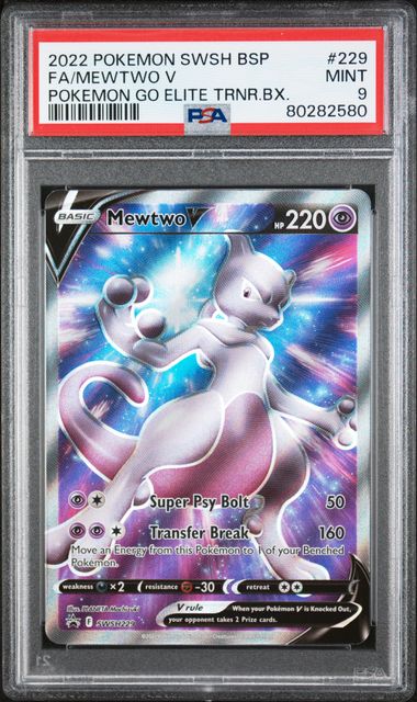 Mewtwo V Pokemon Go Elite Trainer Box #SWSH229 PSA 9