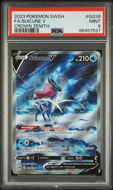 Suicune V Crown Zenith #GG38 PSA 9