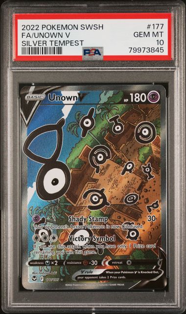 Unown V Silver Tempest #177 PSA 10