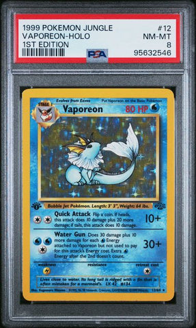 Vaporeon Jungle 1st Edition #12 PSA 8