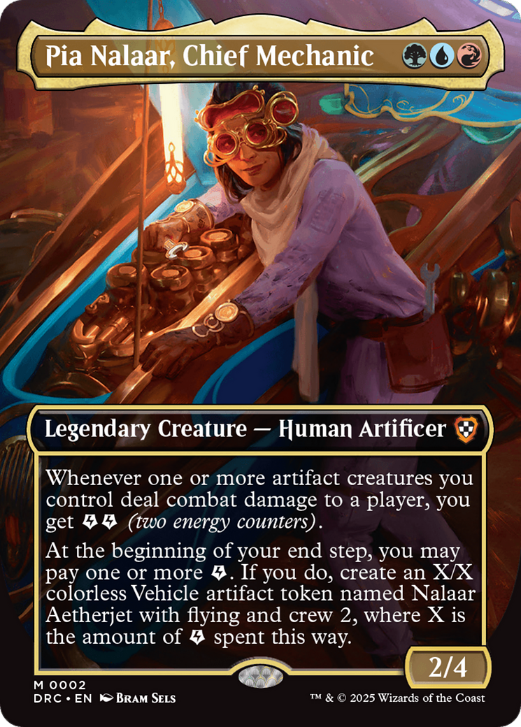 Pia Nalaar, Chief Mechanic (Borderless) [Aetherdrift Commander] Foil