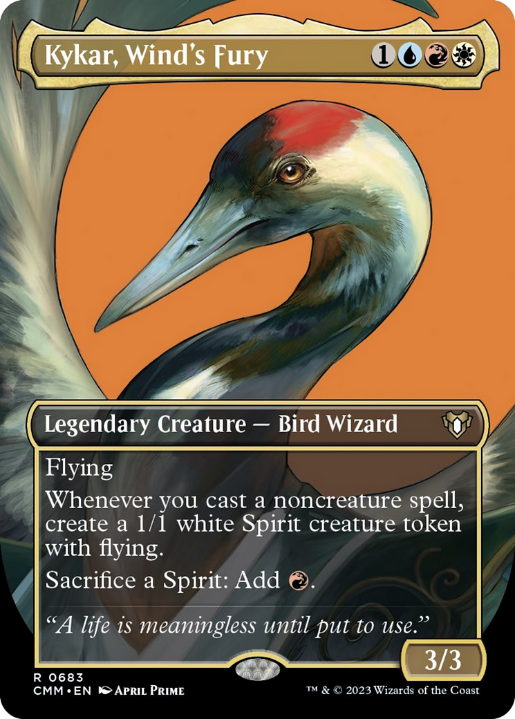 Kykar, Wind's Fury (Borderless Profile) [Commander Masters] Foil