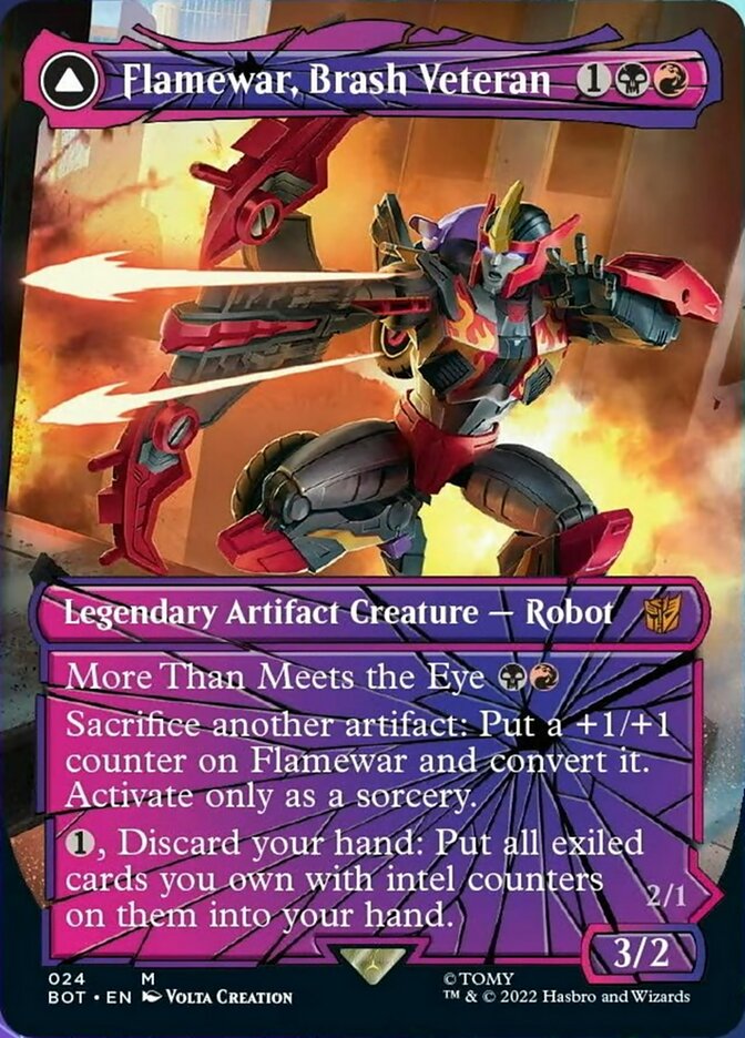Flamewar, Brash Veteran // Flamewar, Streetwise Operative (Shattered Glass) [Transformers] Foil