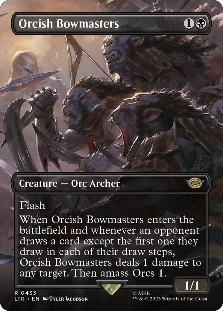Orcish Bowmasters (Borderless Alternate Art) [The Lord of the Rings: Tales of Middle-Earth] Foil