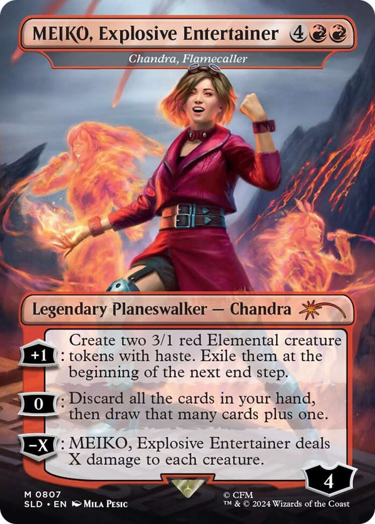 MEIKO, Explosive Entertainer - Chandra, Flamecaller (Rainbow Foil) (Japanese) [Secret Lair Drop Series]