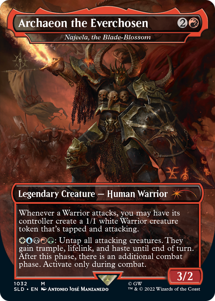 Archaeon the Everchosen - Najeela, the Blade-Blossom (Borderless) [Secret Lair Drop Series] Foil