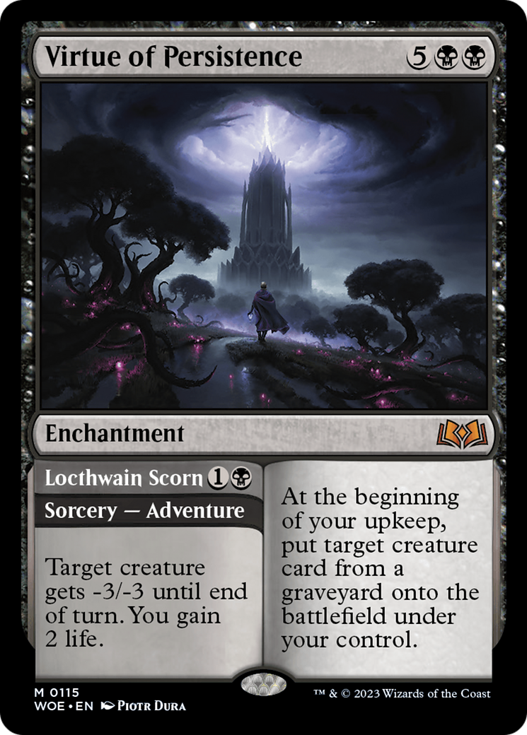 Virtue of Persistence // Locthwain Scorn [Wilds of Eldraine] Foil