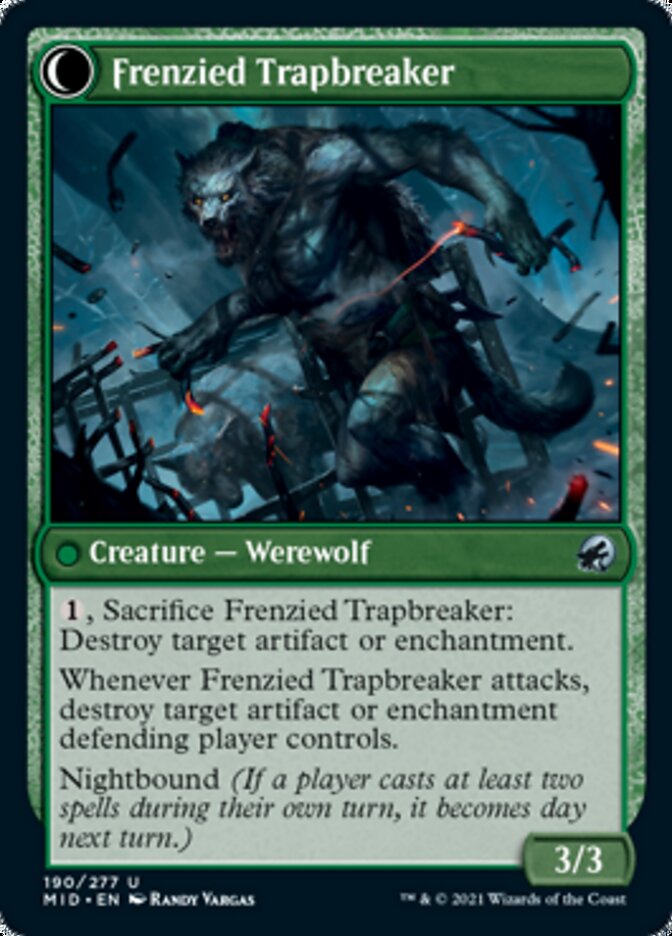 Outland Liberator // Frenzied Trapbreaker [Innistrad: Midnight Hunt] Foil