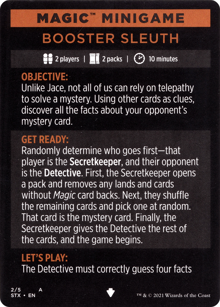 Booster Sleuth // Booster Sleuth (cont'd)  [Strixhaven: School of Mages Minigames]