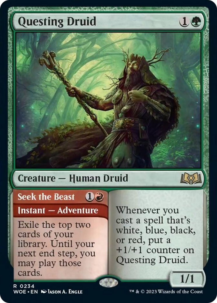 Questing Druid // Seek the Beast [Wilds of Eldraine] Foil