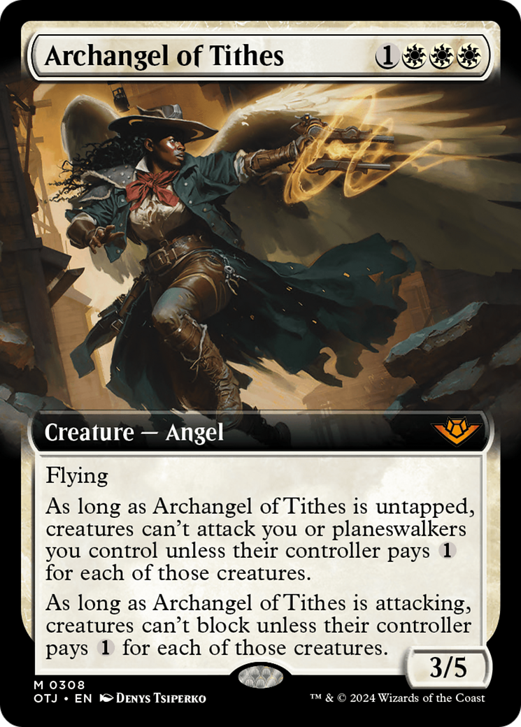 Archangel of Tithes (Extended Art) [Outlaws of Thunder Junction] Foil
