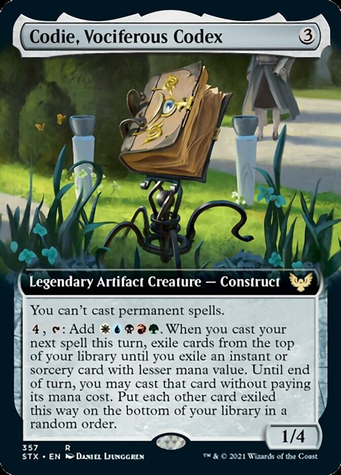 Codie, Vociferous Codex (Extended Art) [Strixhaven: School of Mages] Foil