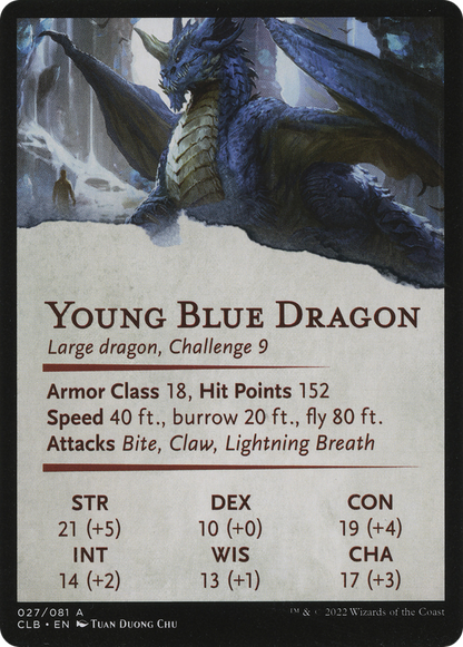 Young Blue Dragon // Young Blue Dragon  [Battle for Baldur's Gate Art Series] (Borderless)