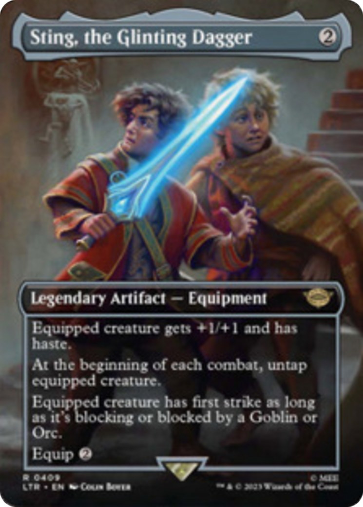 Sting, the Glinting Dagger (Borderless Alternate Art) [The Lord of the Rings: Tales of Middle-Earth] Foil