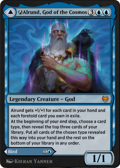 A-Alrund, God of the Cosmos // A-Hakka, Whispering Raven  [Kaldheim]