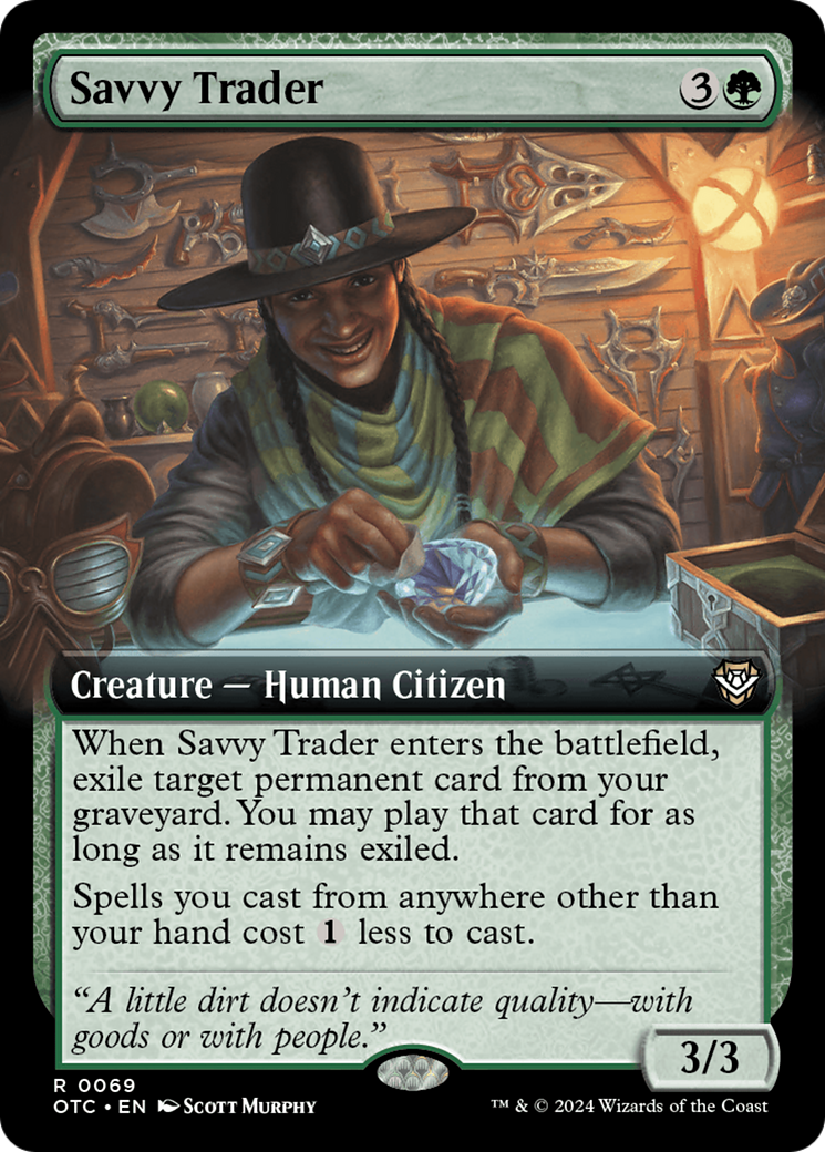 Savvy Trader (Extended Art) [Outlaws of Thunder Junction Commander] Foil