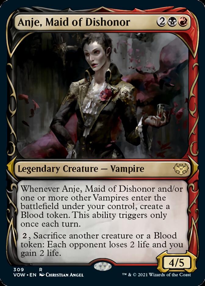 Anje, Maid of Dishonor (Showcase Fang Frame) [Innistrad: Crimson Vow] Foil