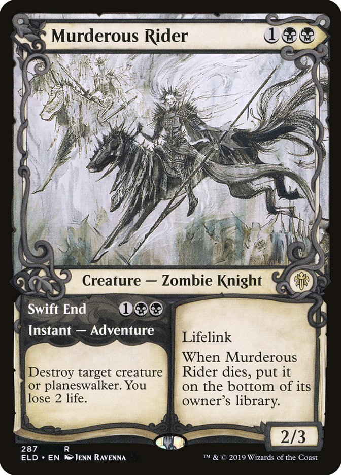 Murderous Rider // Swift End (Showcase) [Throne of Eldraine] Foil