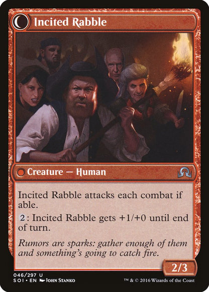 Town Gossipmonger // Incited Rabble [Shadows over Innistrad] Foil
