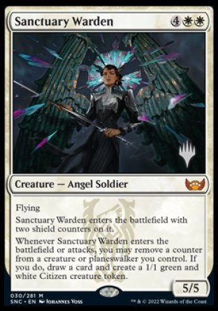 Sanctuary Warden (Promo Pack) [Streets of New Capenna Promos] Foil