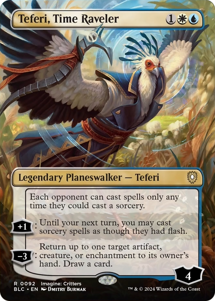 Teferi, Time Raveler (Borderless) [Bloomburrow Commander] Foil