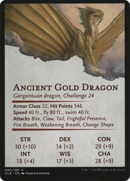 Ancient Gold Dragon // Ancient Gold Dragon  [Battle for Baldur's Gate Art Series] (Borderless)