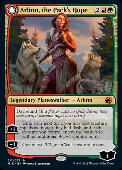 Arlinn, the Pack's Hope // Arlinn, the Moon's Fury [Innistrad: Midnight Hunt] Foil