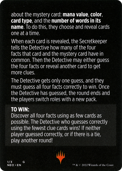 Booster Sleuth // Booster Sleuth (cont'd)  [Kamigawa: Neon Dynasty Minigames]