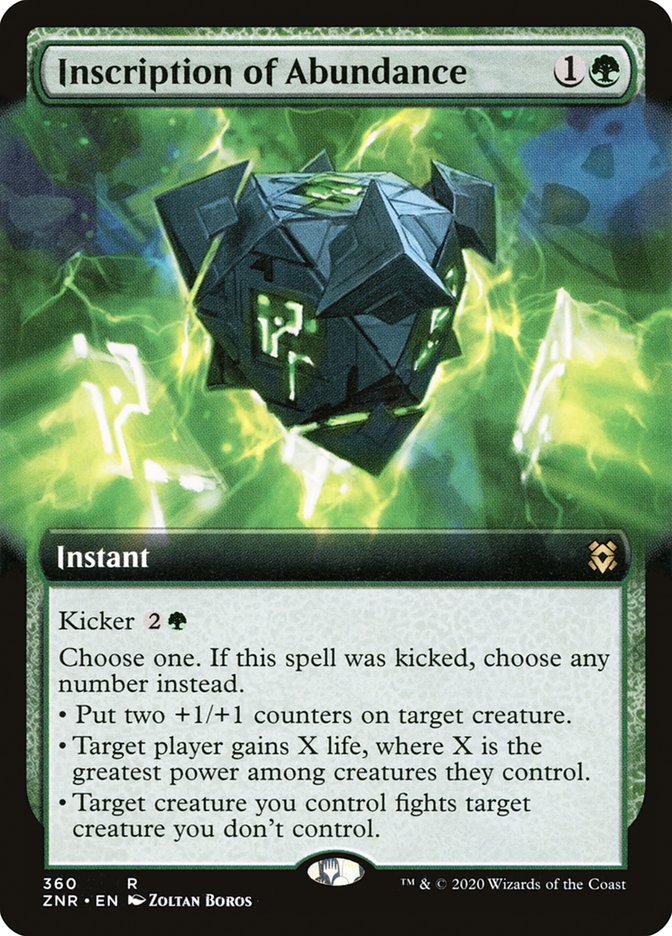 Inscription of Abundance (Extended Art) [Zendikar Rising] Foil