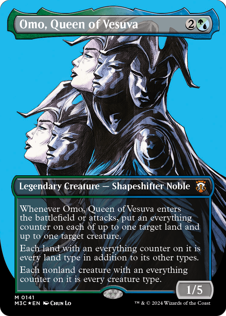 Omo, Queen of Vesuva (Borderless) (Ripple Foil) [Modern Horizons 3 Commander]
