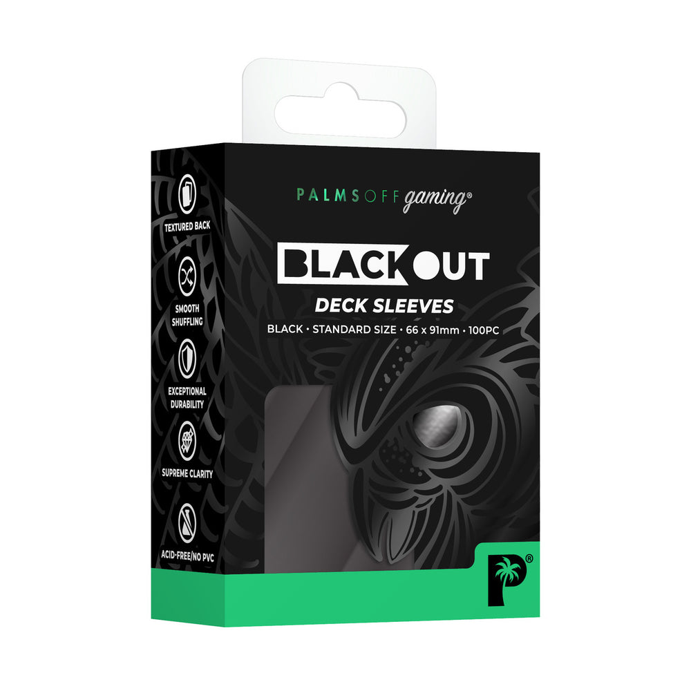 Palms Off Gaming Blackout Deck Sleeves 100pc Black