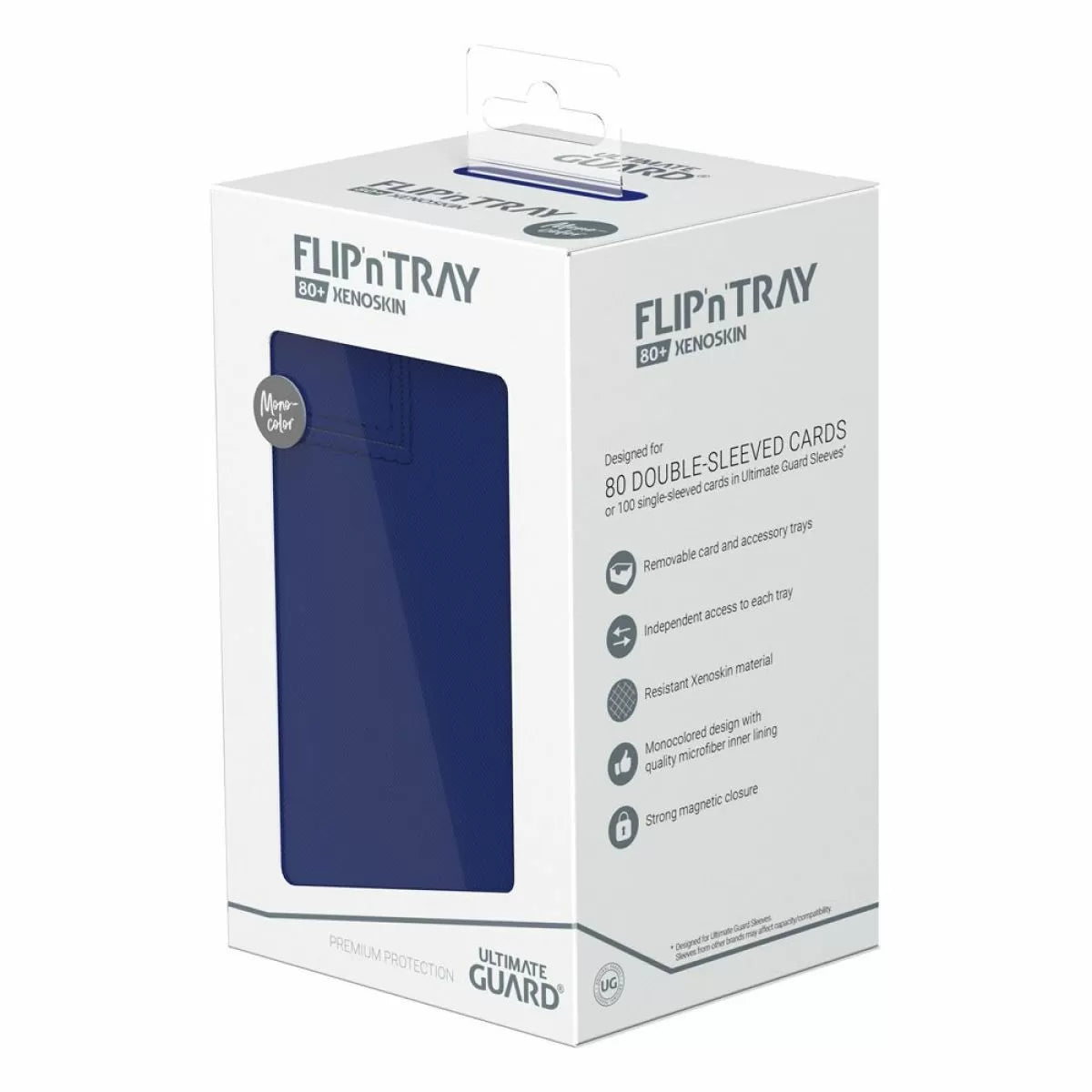 Ultimate Guard Flip n Tray 80+ XenoSkin Monocolor Blue Deck Box