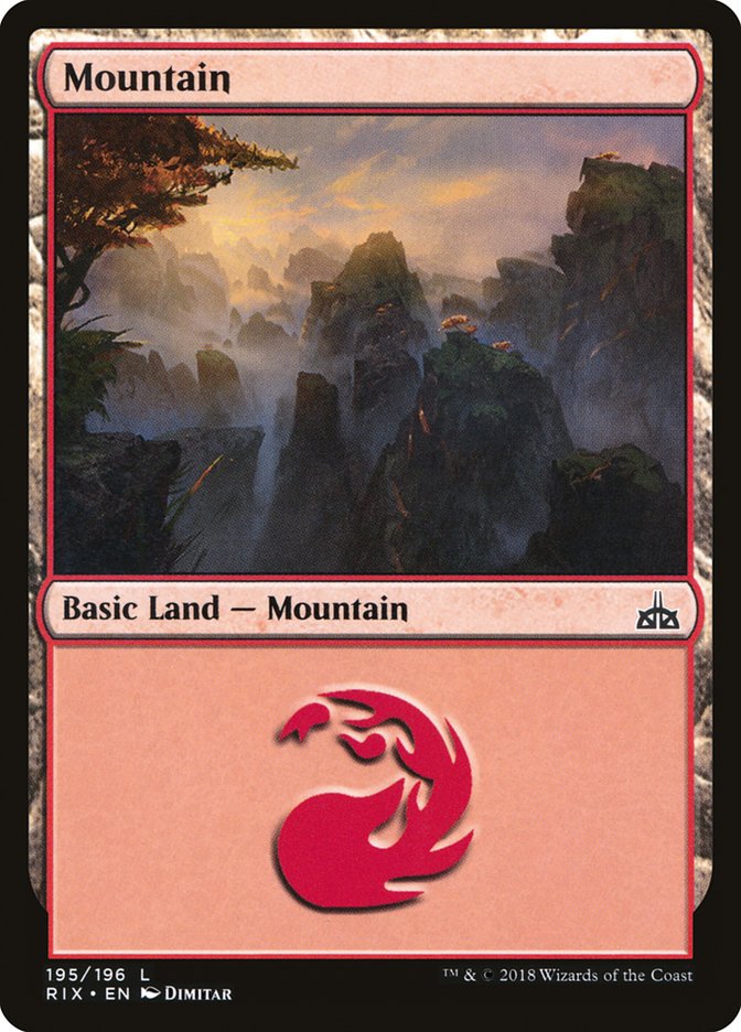 Mountain (195) [Rivals of Ixalan] Foil