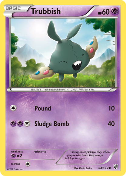 Trubbish (64/135) [Black & White: Plasma Storm] Reverse Holofoil