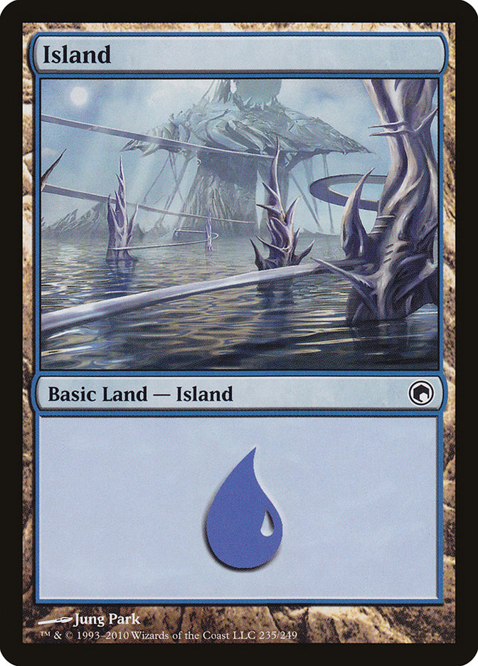 Island (235) [Scars of Mirrodin] Foil